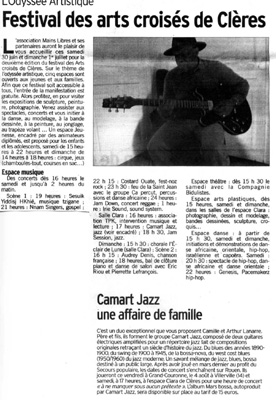Article Courrier Cauchois Festival des Arts Croisés 2007